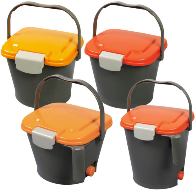 국산 가정용 음식물 쓰레기통 음식물통 (칩함 없음) 밀폐형 내통형(수분배출형) 3리터 5리터, 2. PGB-7XN 밀폐형 5L(5리터), 진회색(몸체)+주황(뚜껑)