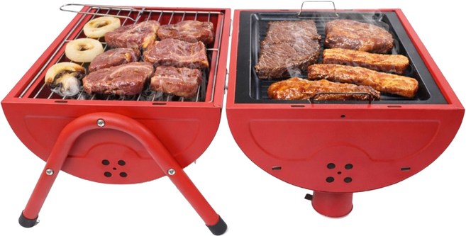 석도리 갑도리 캠핑 바베큐 카고 양면그릴 화로, 1개