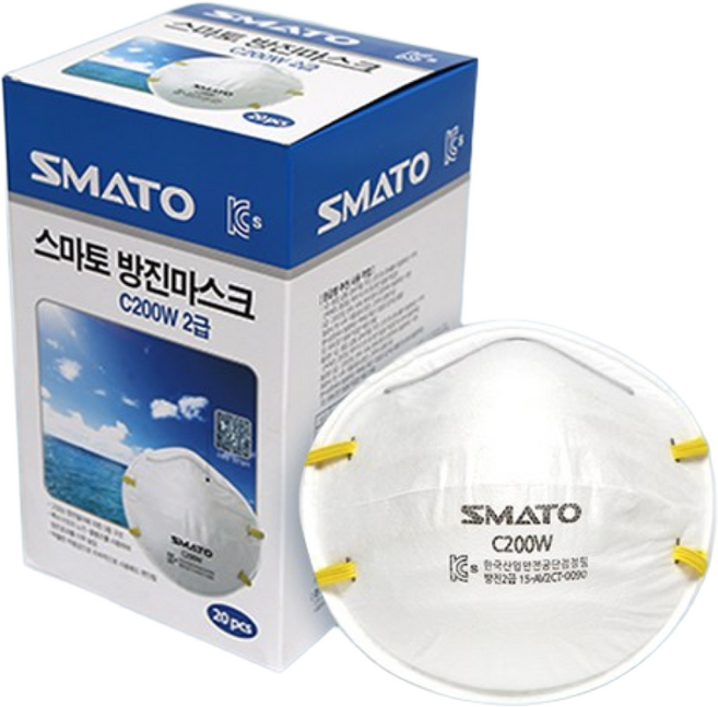 강동누리 스마토 안면부 여과식 방진마스크 C200W 2급, 160개