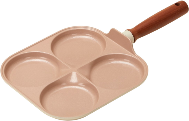 비자트 우브 IH 인덕션 4구 에그팬 뒤집기 쉬운 계란팬, 1개, 24cm