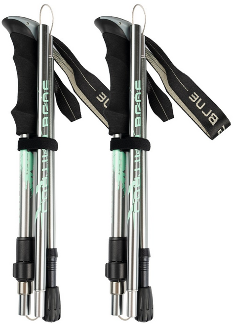 코팅블루 두랄루민 5단 접이식 등산스틱 세트, 그레이, 2세트