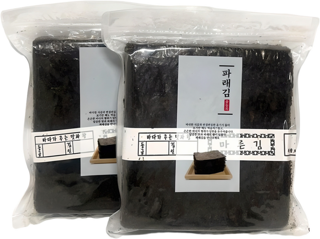 맛좋은 완도산 파래김 100매+100매, 2개