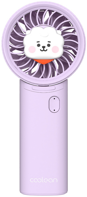 쿨린 BT21 핸디형 휴대용 미니 선풍기 3600mAh, 퍼플(알제이)