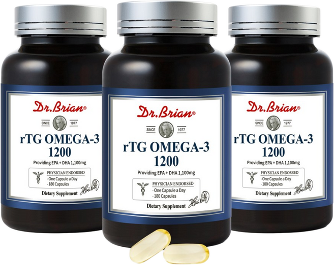 [3통] 닥터브라이언 알티지(rTG) 오메가3 1200 (총18개월분) EPA/DHA/앤초비, 3개, 180정