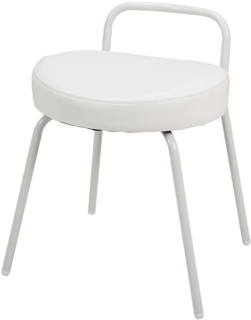 [퍼스널가구] 엘로 화장대 보조 의자 실내 인테리어 스툴, 1개, 가죽-화이트