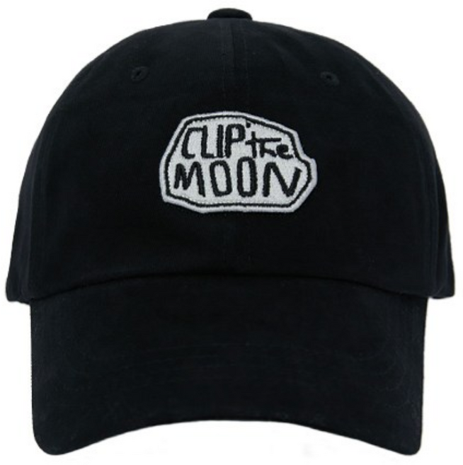 클립더문 - 락캡 블랙 오버핏 볼캡