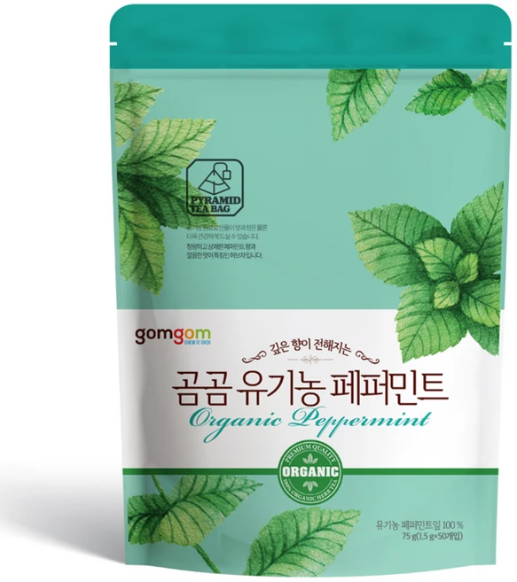 곰곰 유기농 페퍼민트, 1.5g, 50개입, 1개 - 쿠팡