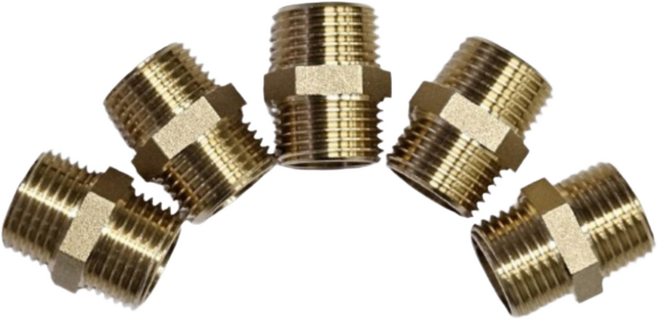 Otwo 신주 단니플 15A 황동 양연결 소켓(5P) 배관연결부속 닛쁠, 1세트