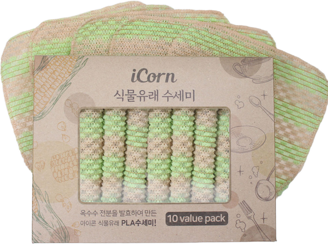 수사사 국산 생분해 주방 옥수수 수세미 10장, 10개, 1개