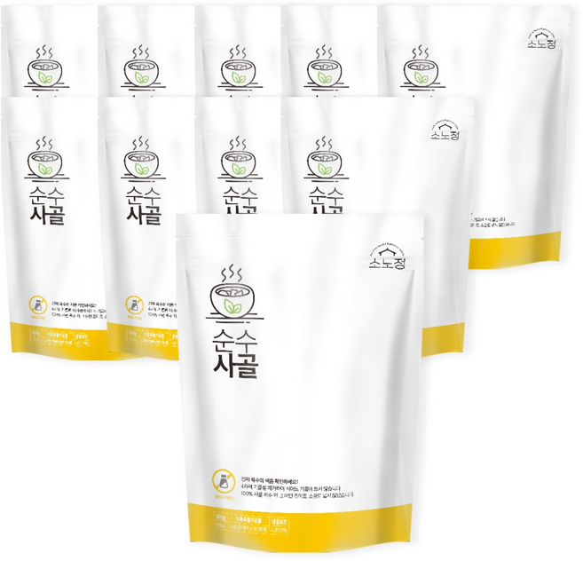 100% 순수사골 육수 500g 10팩, 10개