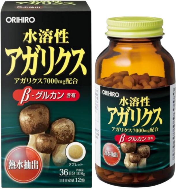 일본 수용성 신령버섯 아가리쿠스버섯 7000mg 대용량 432정 1개, 1