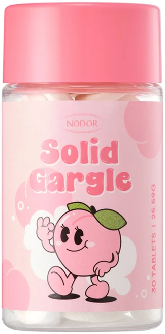 [본사공식몰] 노도르 입냄새 구취 제거 휴대용 고체 가글 복숭아 30정, 1개, 25.6g - 쿠팡