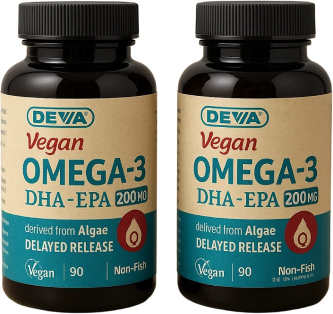 2개 세트 데바 비건 오메가 3 DHA 200mg 90캡슐 알게 미세조류 식물성 EPA, 90정 - 쿠팡