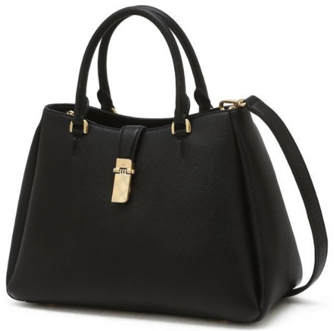 닥스 [플랜스토리] 닥스가방 여성선물추천 백화점포장 여성가방 백화점정품 블랙 소가죽 체크 장식 포인트 토트백 M (DCBA6E164BK)