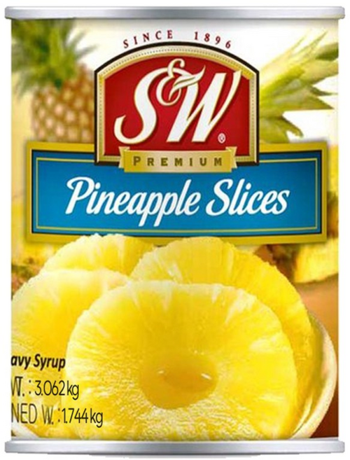 파인애플 슬라이스 3.062kg 6캔, 6개