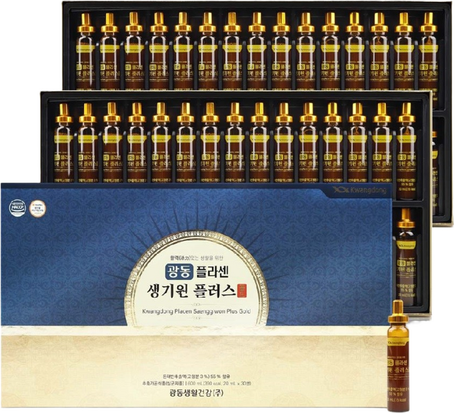 바른 기업 광동 굉동 플 라 센 생 기 원 플러스골드 풀러쓰 플러쓰, 20ml, 60개