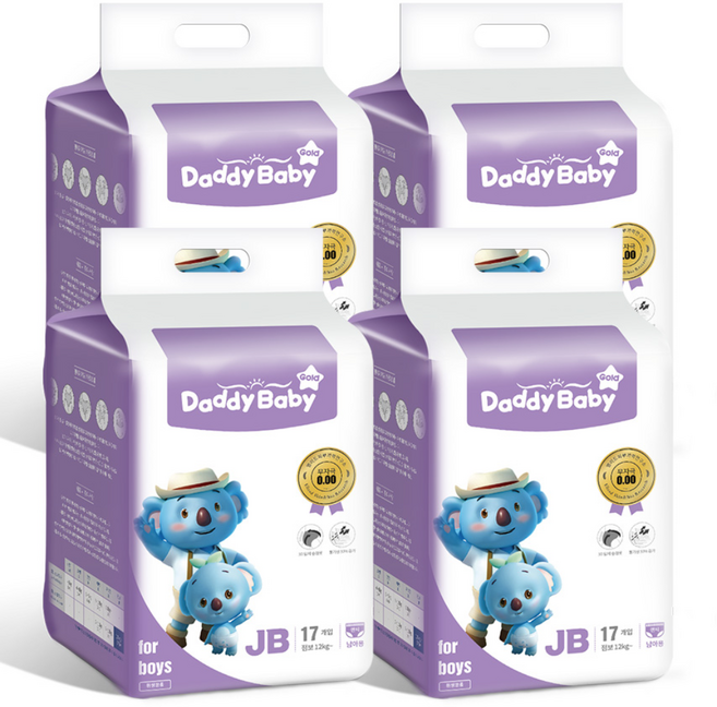 대디베이비 골드 팬티형 기저귀 남아용, 점보형(2XL), 68매