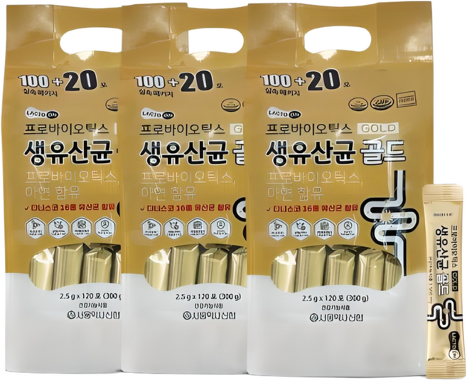 서울약사신협 프로바이오틱스 생유산균 골드 2.5g 120포 (리필팩), 300g, 3개