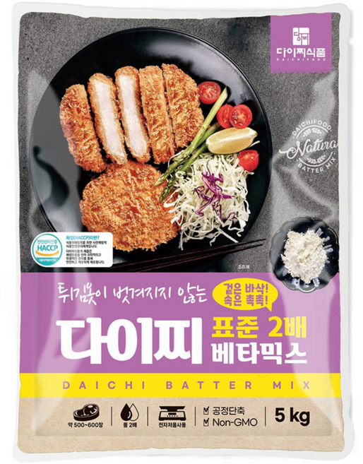다이찌 베타믹스 표준2배형 5kg - 밧타믹스 돈까스 생선까스 규카츠 튀김옷 가루, 1개