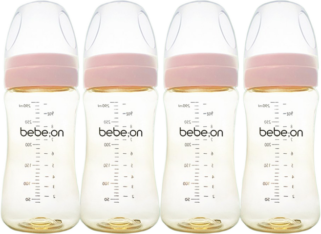 베베온 PPSU노꼭지 젖병, 핑크, 300ml, 4개