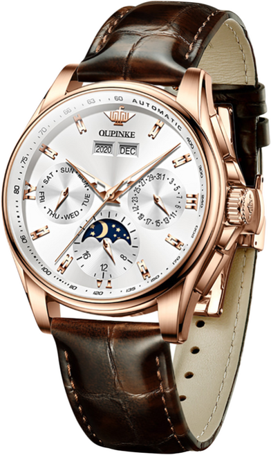 OUPINKE 남자 메탈 손목시계 남성 명품시계 멀티펑션 메탈시계 FM3189