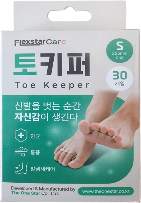 플렉스타케어 발땀 발가락 냄새 제거 패드 손세탁 가능 30개입, 1개