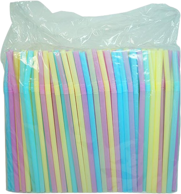 빨대 5mm X 24cm 파스텔 일회용스트롱 스트로우 자바라 주름형 벌크 500개, 1개
