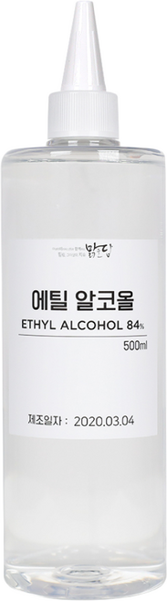 [맑을담] 소독용 에탄올 식물성 소독용 에탄올 에틸알코올84% 500ml, 10개