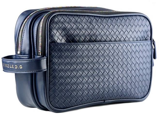 써클 디자인 골프 엘레강스 디럭스 남성 여성 골프 2단 파우치 백 손가방, 네이비