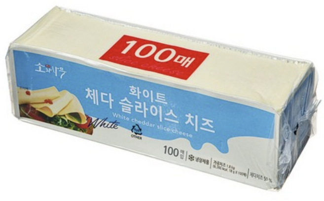 동원F&B 소와나무 화이트 체다슬라이스 1.8kg, 1세트