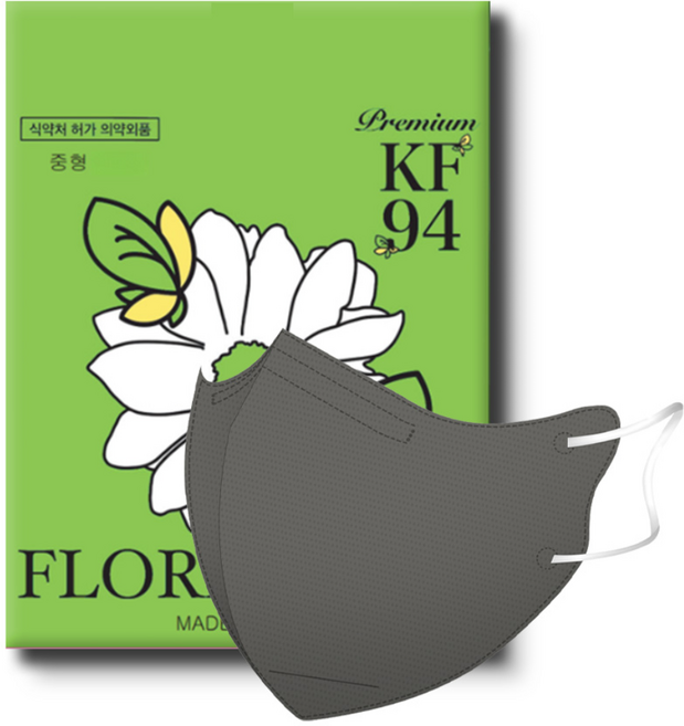 플로라 KF94 국산 새부리형 컬러 마스크, 10개입, 10개, 다크그레이