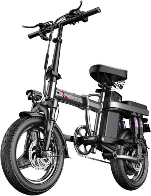 GT 전기자전거접이식 고출력 전동 출퇴근 미니벨로 경량 48V, 블랙, 스틸