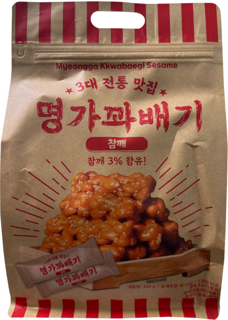 명가꽈배기 참깨 오리지널, 500g, 4개
