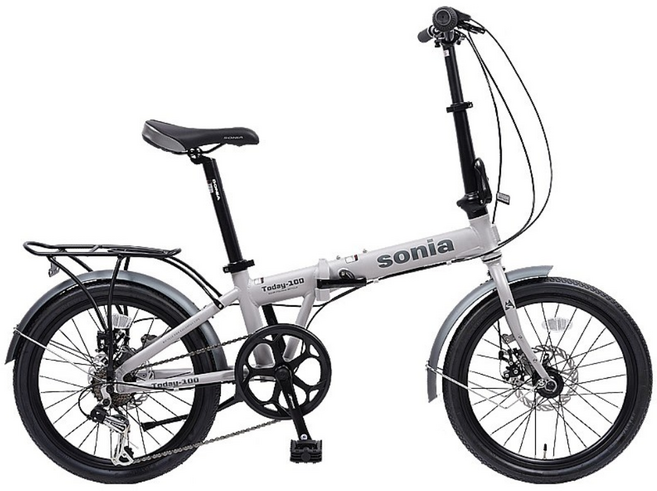 미니벨로 알루미늄 접이식 자전거 소니아 투데이100 그레이, 1개, 160cm, 그레이+미조립