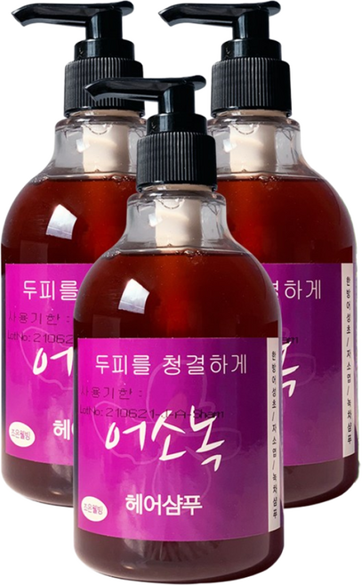 신영몰 어소녹 헤어샴푸 어성초/자소엽/녹차, 350ml, 3개
