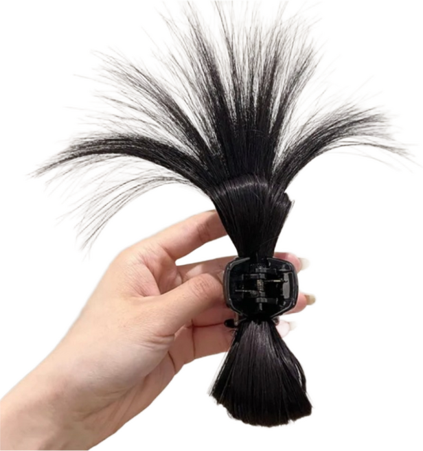 펀하니 가시번 집게핀 올림머리 반묶음 하이번 가발 헤어핀, 블랙, 1개