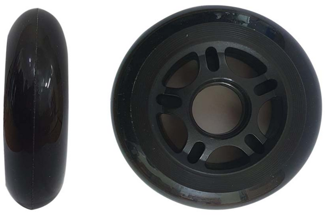 인라인바퀴 76mm 우레탄바퀴 킥보드바퀴 케리어바퀴 (베어링미포함), 1개, 검정