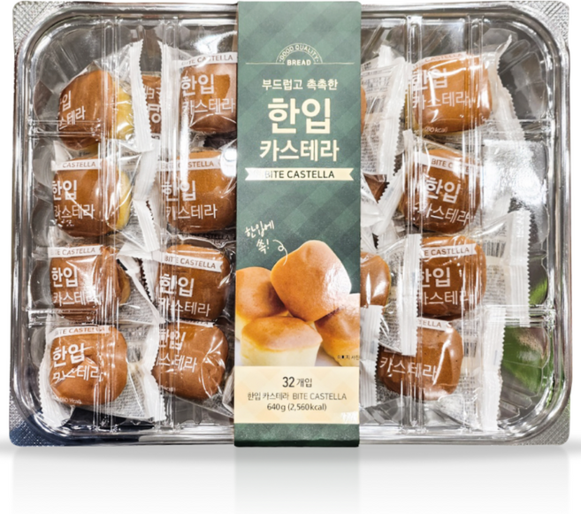 TD 부드럽고 촉촉한 한입 카스테라 640g (20g x 32개), 20g, 32개