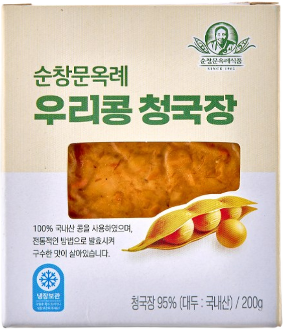 순창문옥례 우리콩 청국장 소포장 200 g 100% 국산콩 명인 청국장, 200g, 3개