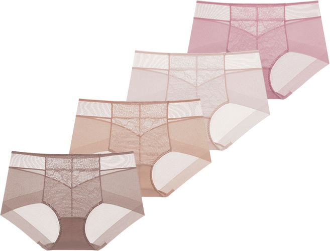 [4장]오모떼 스킨 맥시 보정 여성 순면 100% 편한 노라인 햄 팬티 4종세트(핑크+라이트스킨+스킨+태닝스킨)