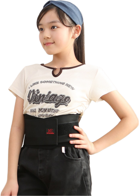 의사책 어린이허리보호대 키즈 아동 1등급 의료기기, 1개, 블랙