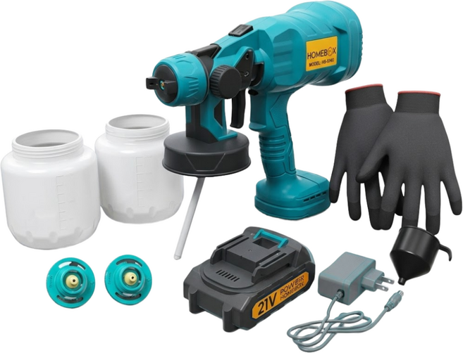 [뮤트빈] 홈박스 자동분사 페인트킹 페인트 도색 전기 스프레이건 후끼, 1세트