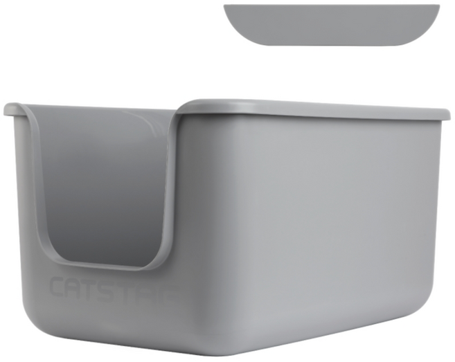 캣츠태그 묘래박스 고양이 화장실 오리지널 + 덧대, 그레이, 1개