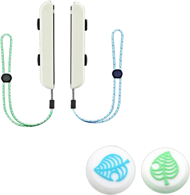 닌텐도 스위치 OLED 조이콘 동물의숲 컬러 손목 스트랩 & 스틱커버세트, 1개