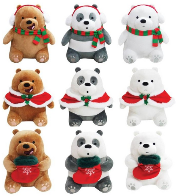 위베어베어스 겨울버전 목도리 망토 산타양말 인형 3종 25CM