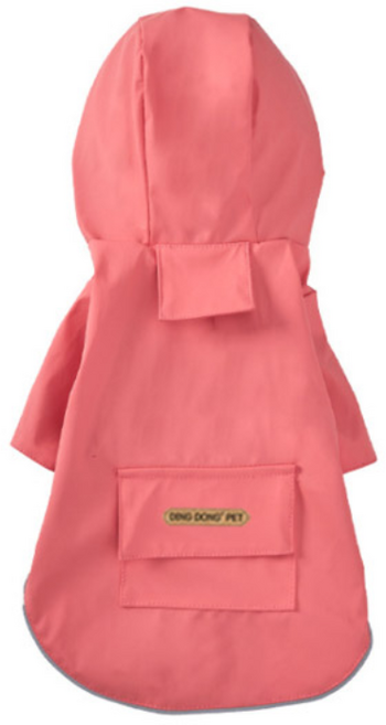 딩동펫 반려동물 뒷포켓 방수 우비, 핑크, S