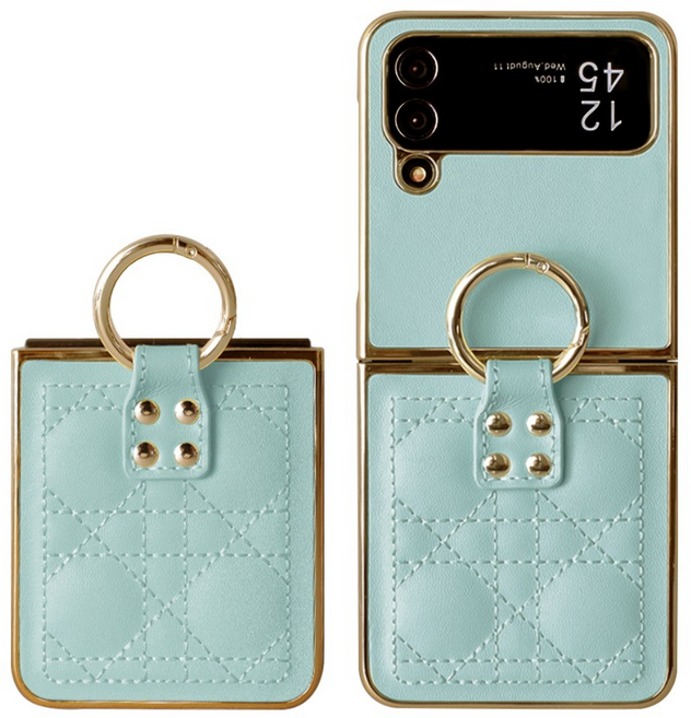 제루크 갤럭시 호환 Z플립 제트플립 지플립 소가죽 골드라인 링 케이스