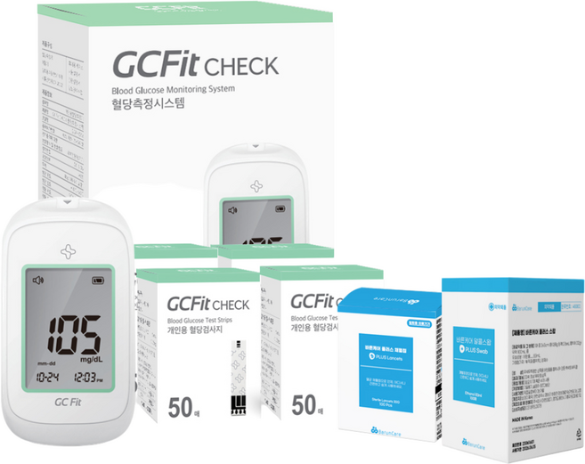 [2026년 신형] 녹십자MS GC fit Check 지씨핏 첵 혈당측정기 혈당계+시험지200+침210+솜200, 1세트, GGP-100c