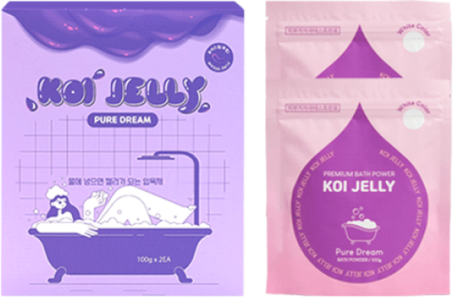젤리 입욕제 슬라임 목욕놀이 커플 입욕젤 호캉스-코이젤리 1BOX ( ), 퓨어드림(투명), 1개, 200g