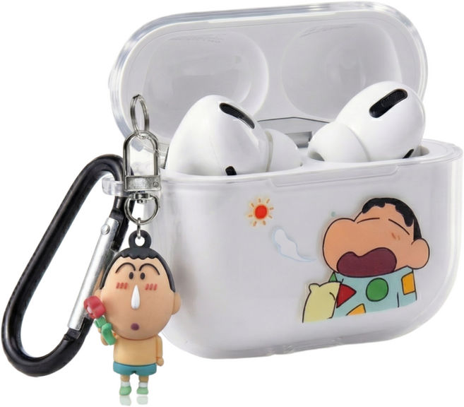 (정품) 짱구는 못말려 친구들 에어팟프로 에어팟프로2 에어팟프로3 에어팟3 에어팟4 클리어 하드 케이스